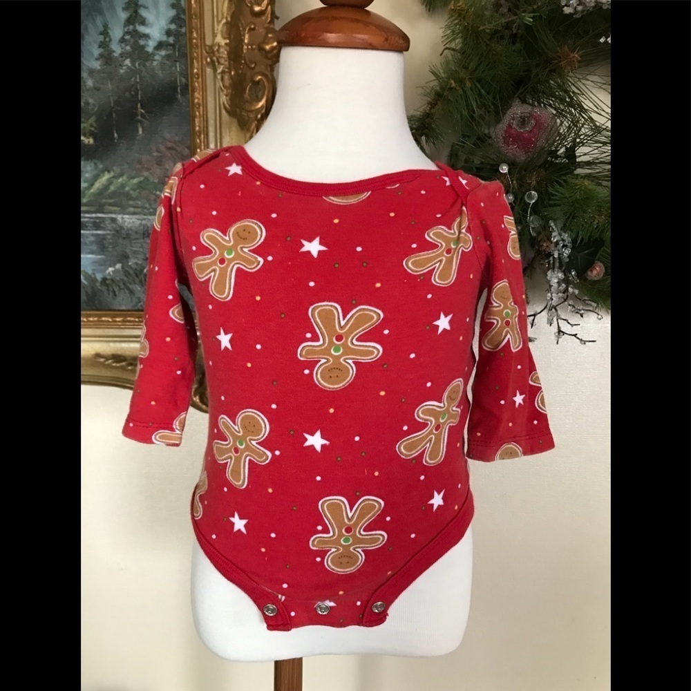Baby Gingerbread Man Christmas Long Sleeve Onesie
